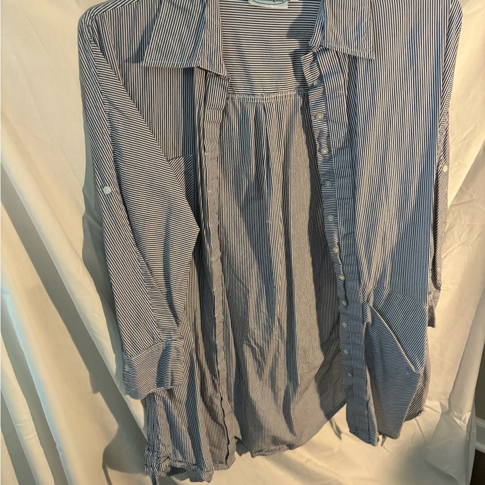 Blue Stripe Button Up - Picture 3 of 4